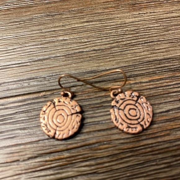 Bohemian brown/brown earring and necklace set. Pathway crack maze bling - Picture 2 of 6